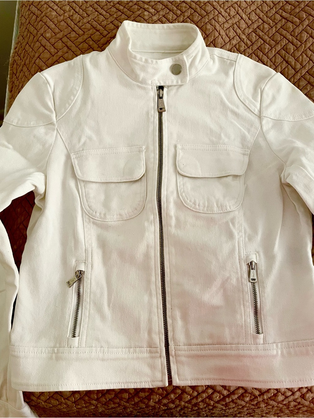 RALPH LAUREN 
White 
Women's Jean Jacket 
Size PXS